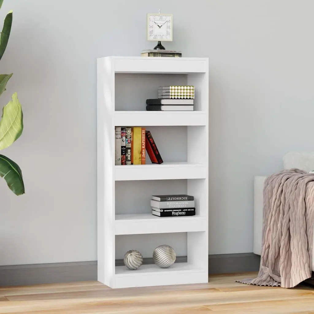 White Bookshelf Room Divider 60x30x135 cm