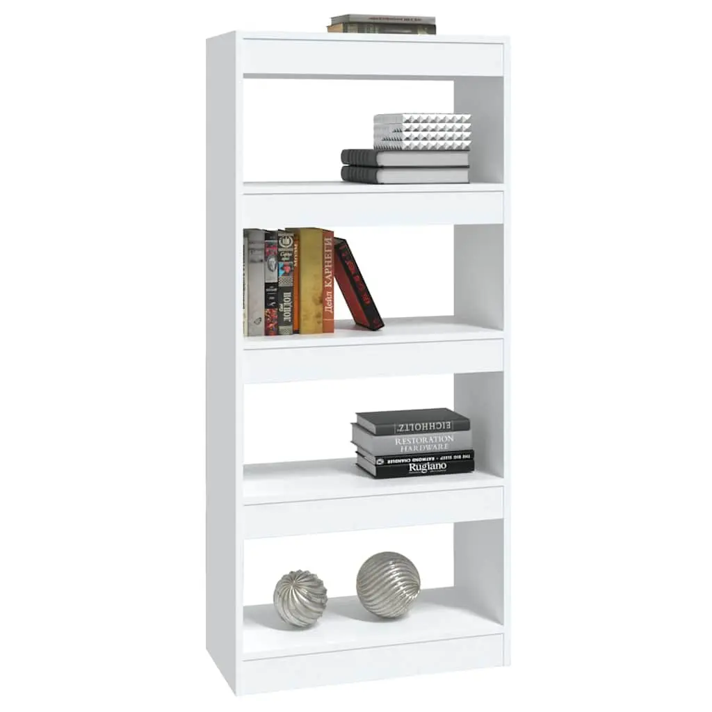 White Bookshelf Room Divider 60x30x135 cm