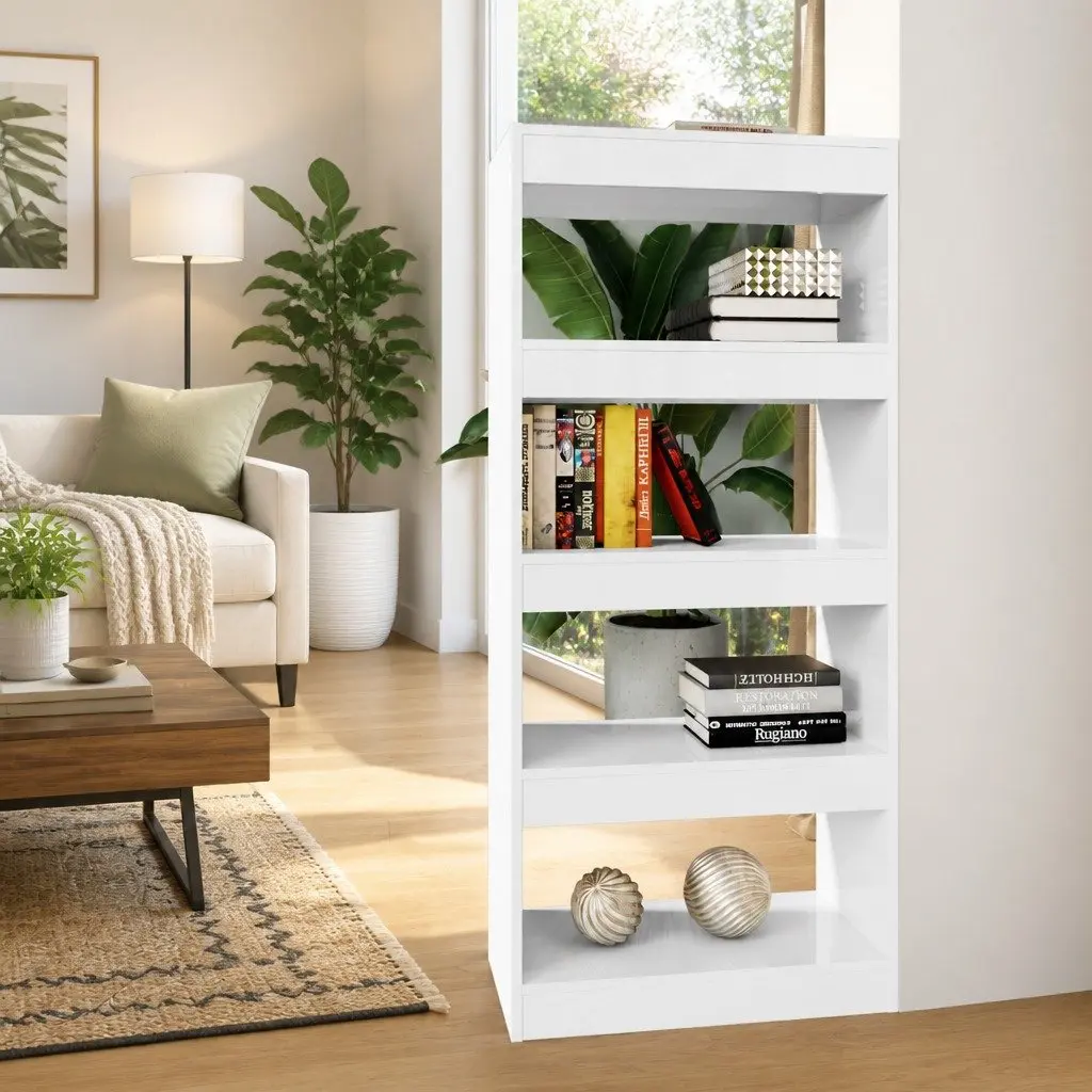 Book Cabinet in White High Gloss