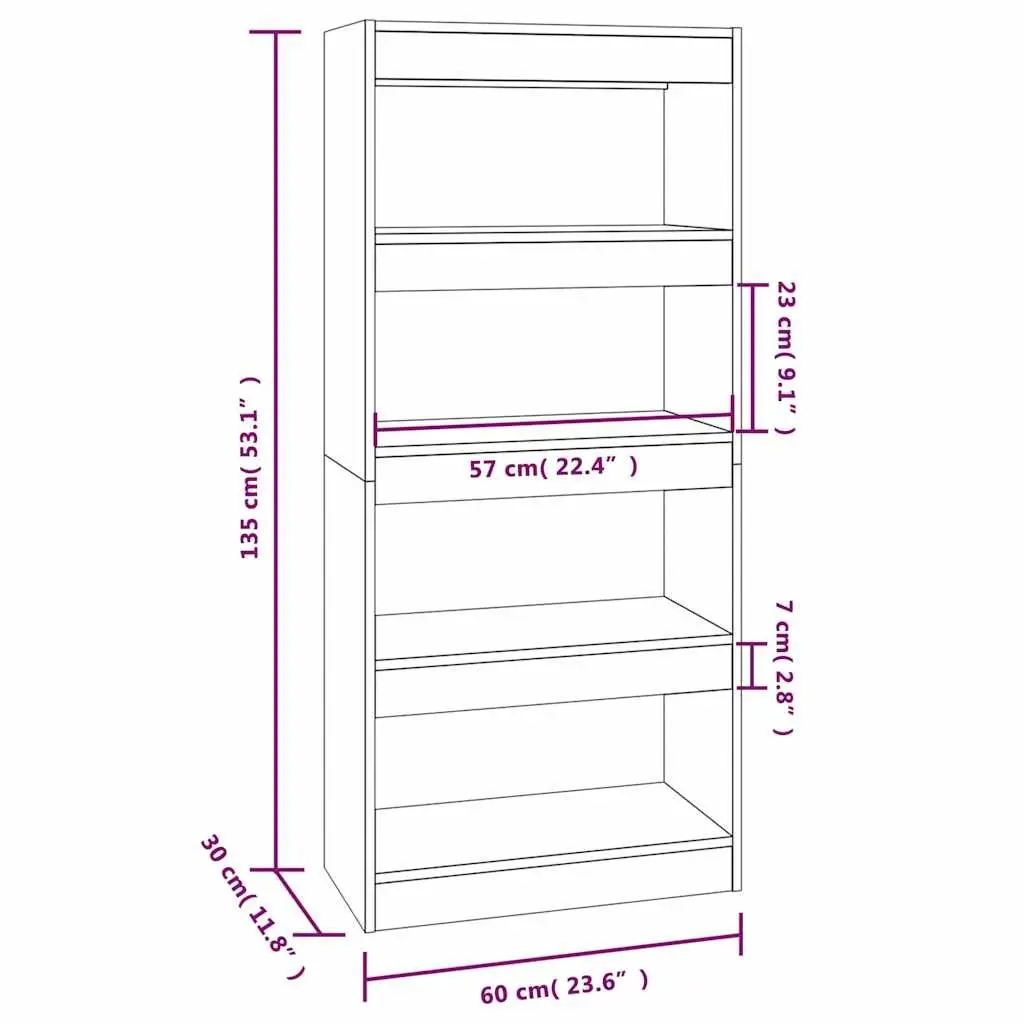 Book Cabinet in White High Gloss