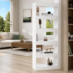 Book Cabinet Room Divider White 60x30x166 cm Engineered Wood Bookshelf Storage