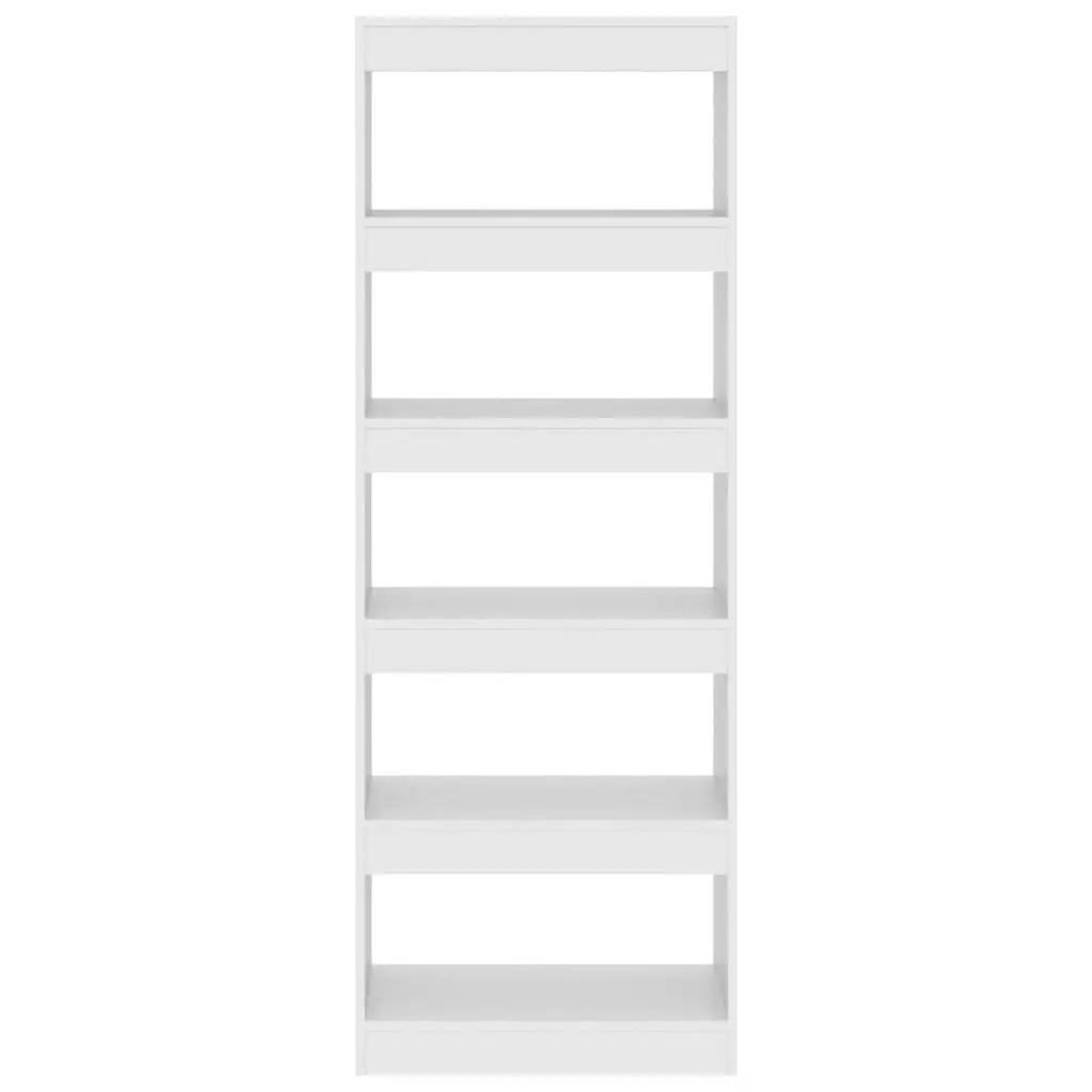 Storage Book Cabinet Engineered Wood White Room Divider 60x30x166cm