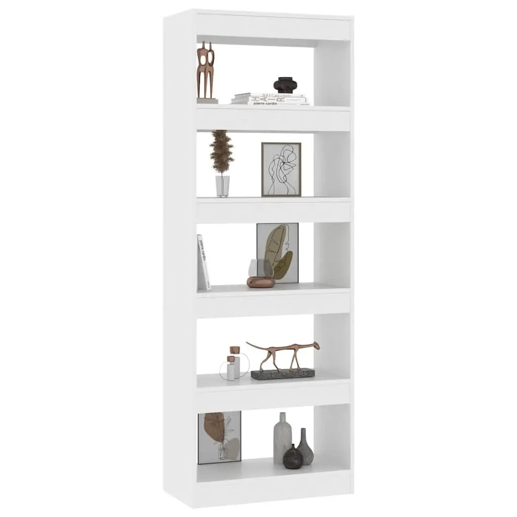 Storage Book Cabinet Engineered Wood White Room Divider 60x30x166cm