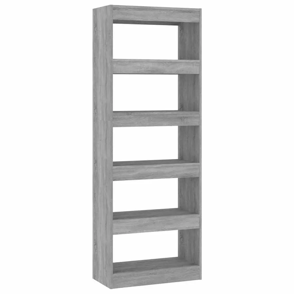 Book Cabinet Room Divider Grey Engineered Wood 60x30x166cm