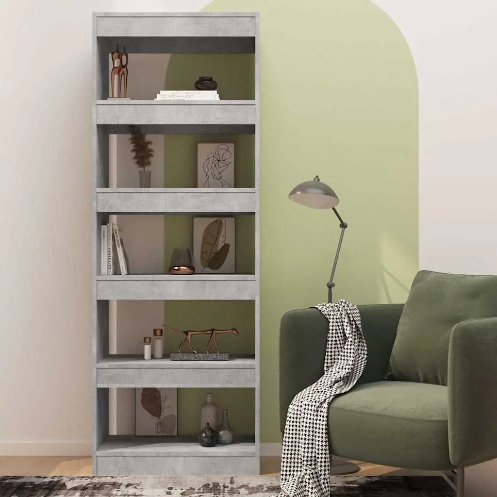 Book Cabinet Room Divider Grey Engineered Wood 60x30x166cm