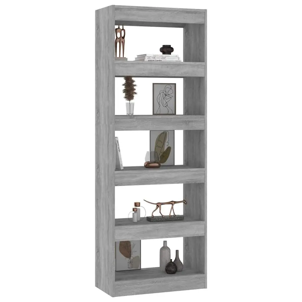 Book Cabinet Room Divider Grey Engineered Wood 60x30x166cm