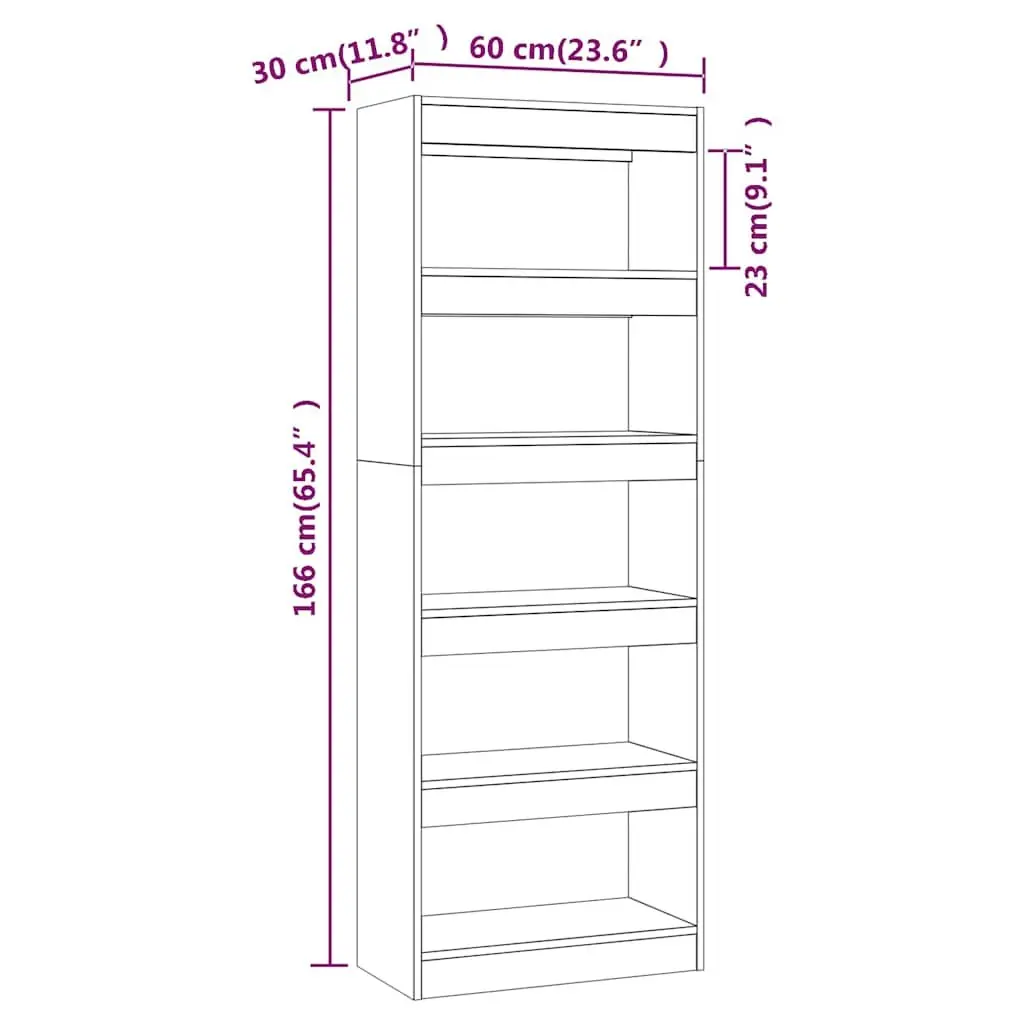 Book Cabinet Room Divider High Gloss White 60x30x166cm