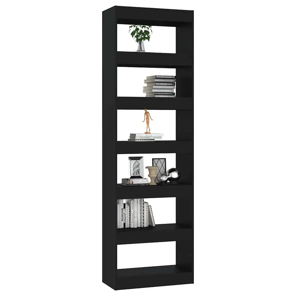 Wooden Book Cabinet Room Divider Storage Organiser Black 60W x 30D x 198H cm