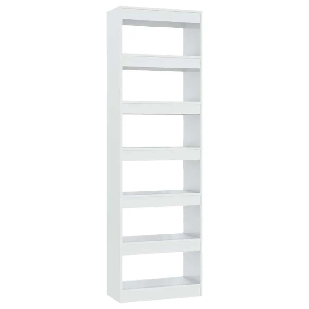 Book Cabinet High Gloss White Tall Storage Bookshelf