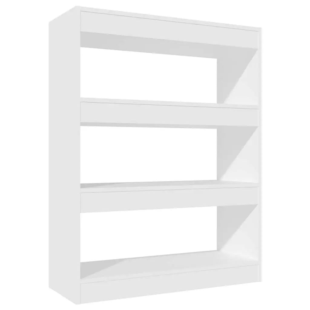 Book Cabinet Room Divider White Engineered Wood Bookshelf Storage Organiser 80 x 30 x 103 cm