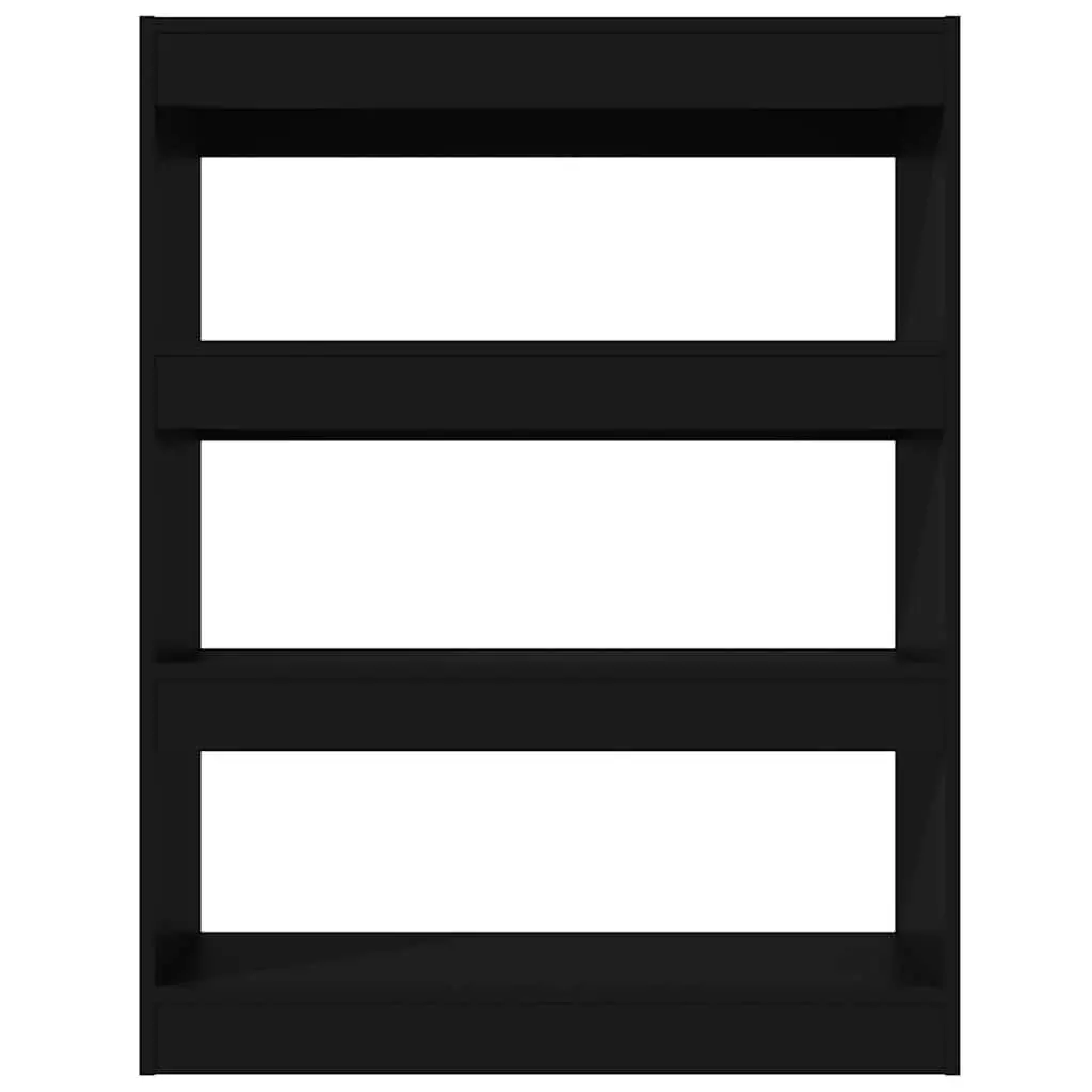 Black Book Cabinet Room Divider Shelving Unit 80 x 30 x 103 cm