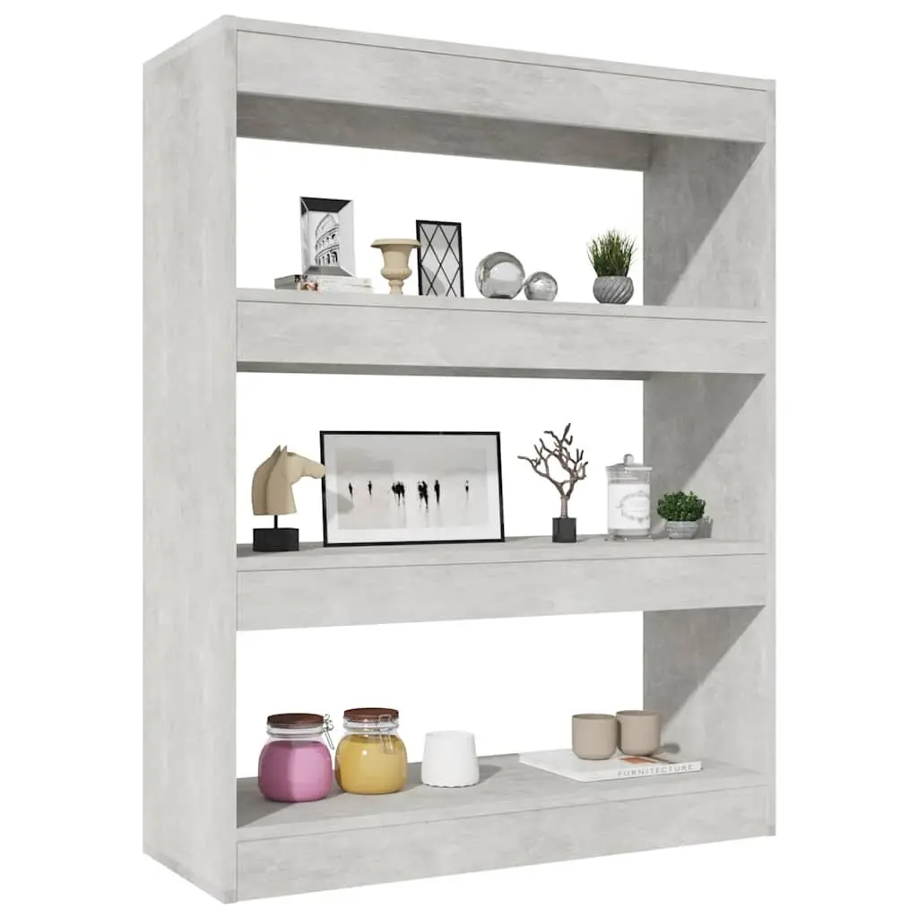 Book Cabinet Room Divider Grey Engineered Wood Shelving Unit Storage Organizer