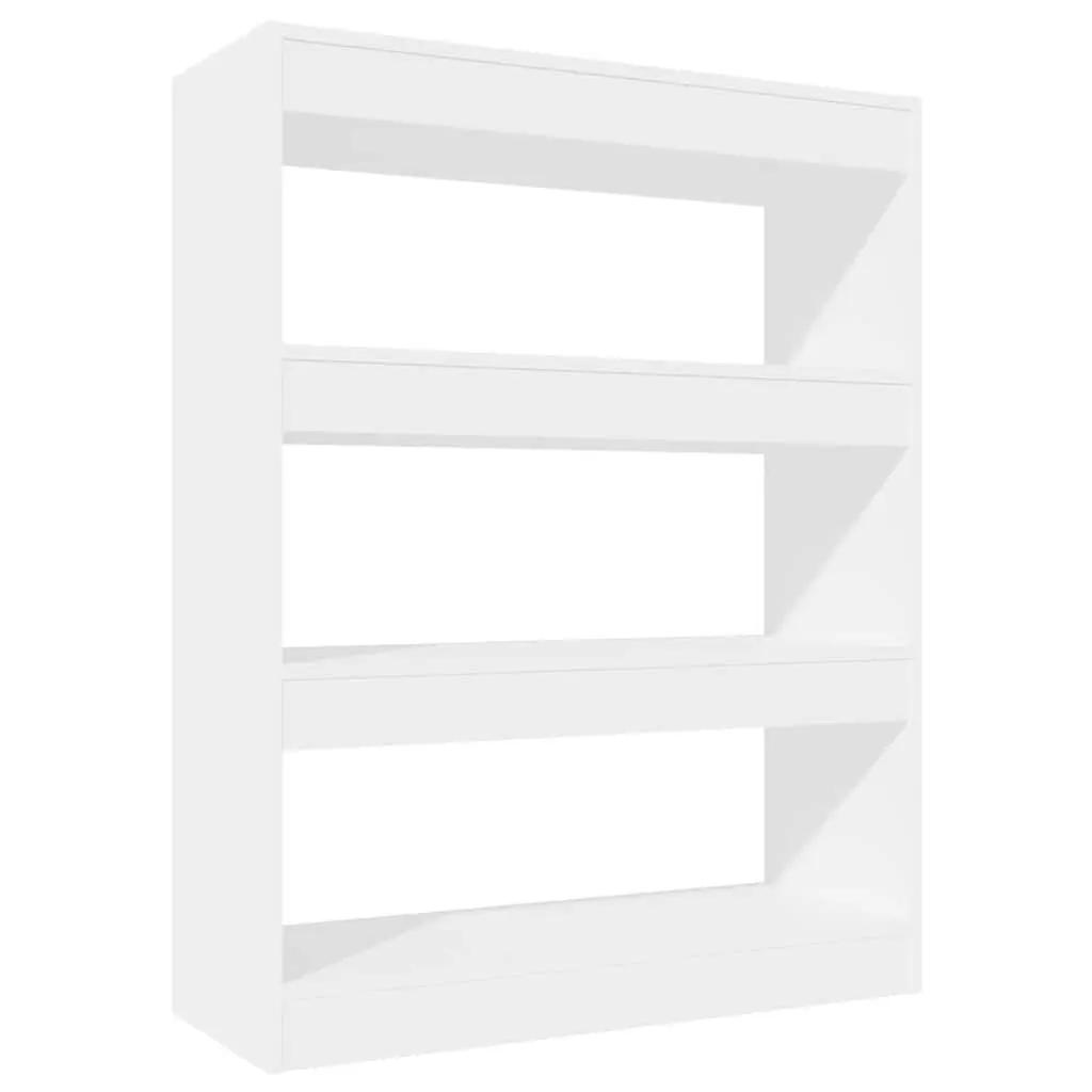 Storage Shelving Unit High Gloss White Book Cabinet Room Divider 80x30x103cm