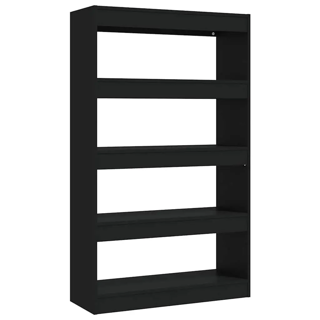 Wooden Book Cabinet Room Divider Black 80cm x 30cm x 135cm