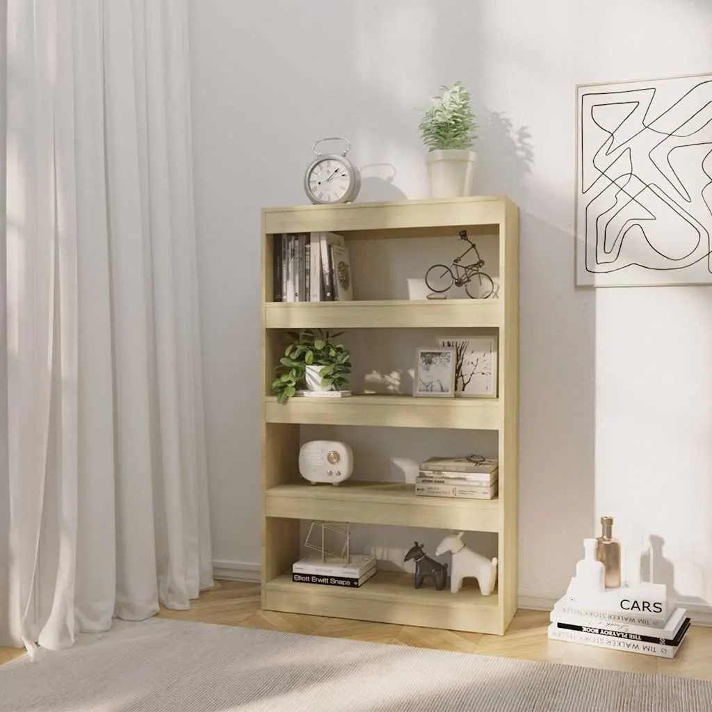 Book Cabinet Room Divider Storage Shelf Engineered Wood Brown 80x30x135 cm