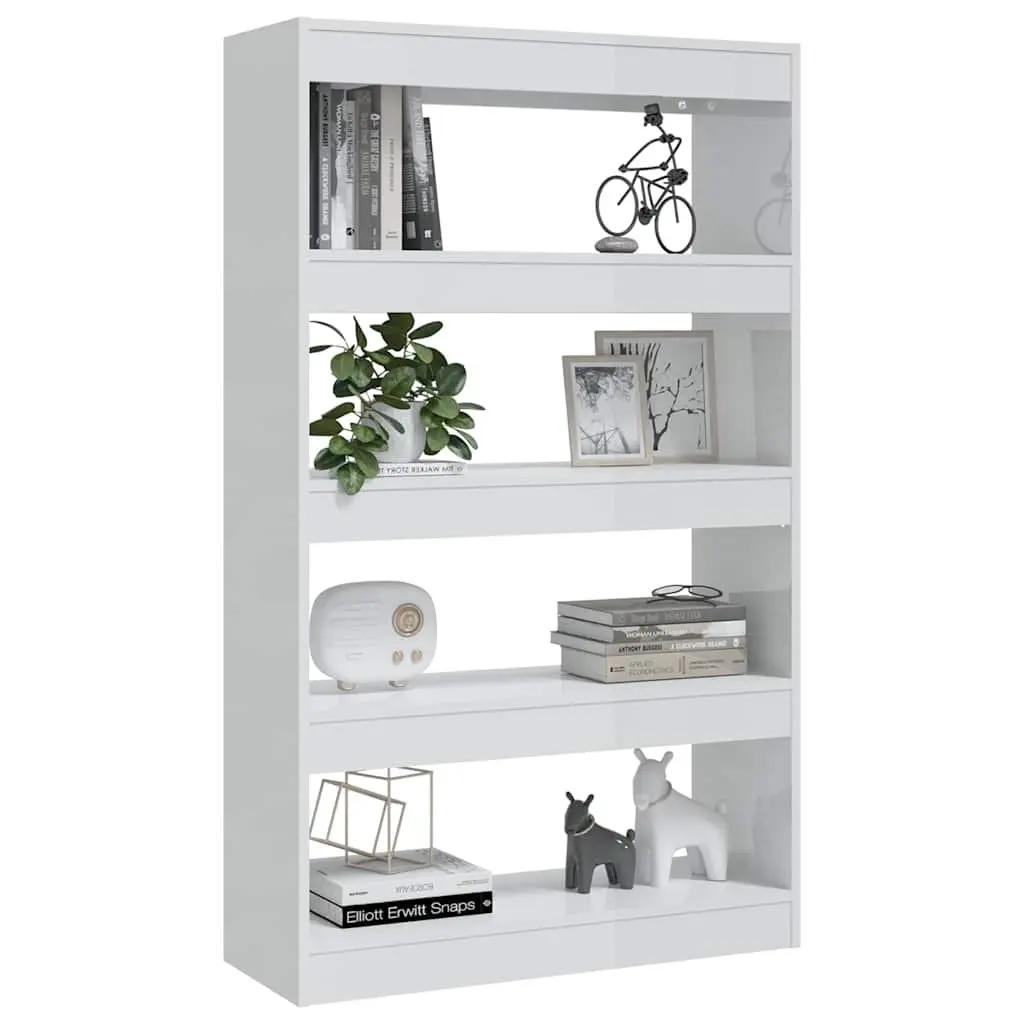 Book Cabinet Room Divider High Gloss White Shelving Unit Storage Organizer