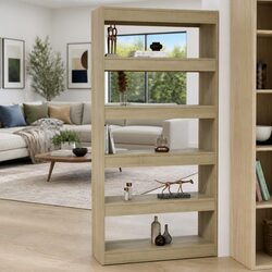 Book Cabinet Room Divider Shelf Storage Organiser 80x30x166cm Brown Engineered