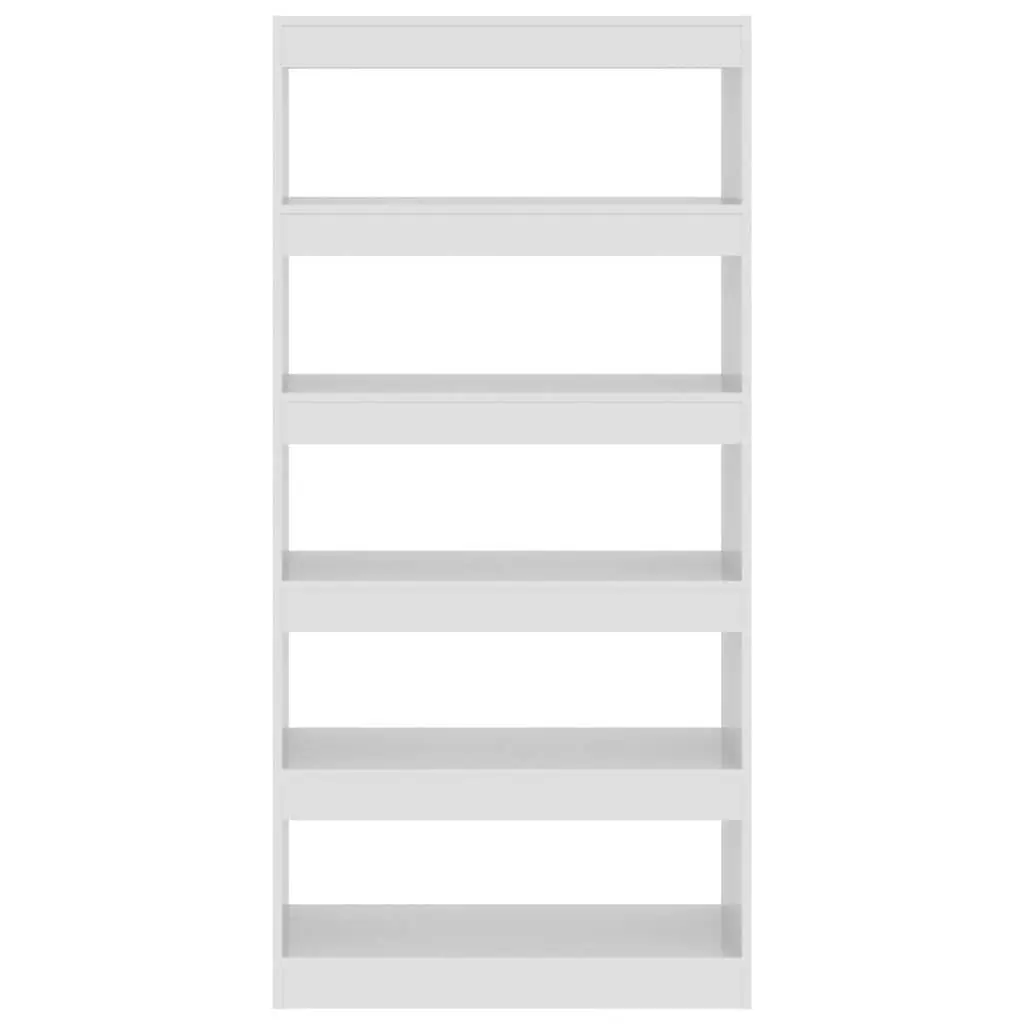 Book Cabinet Room Divider Storage Organiser White High Gloss 80W x 30D x 166H cm