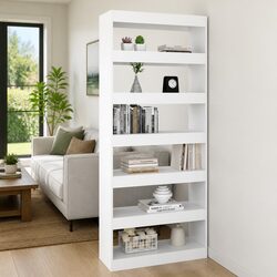 A Friendly White Book Cabinet Room Divider for Your Home