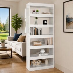 Friendly Room Divider Book Cabinet - High Gloss White