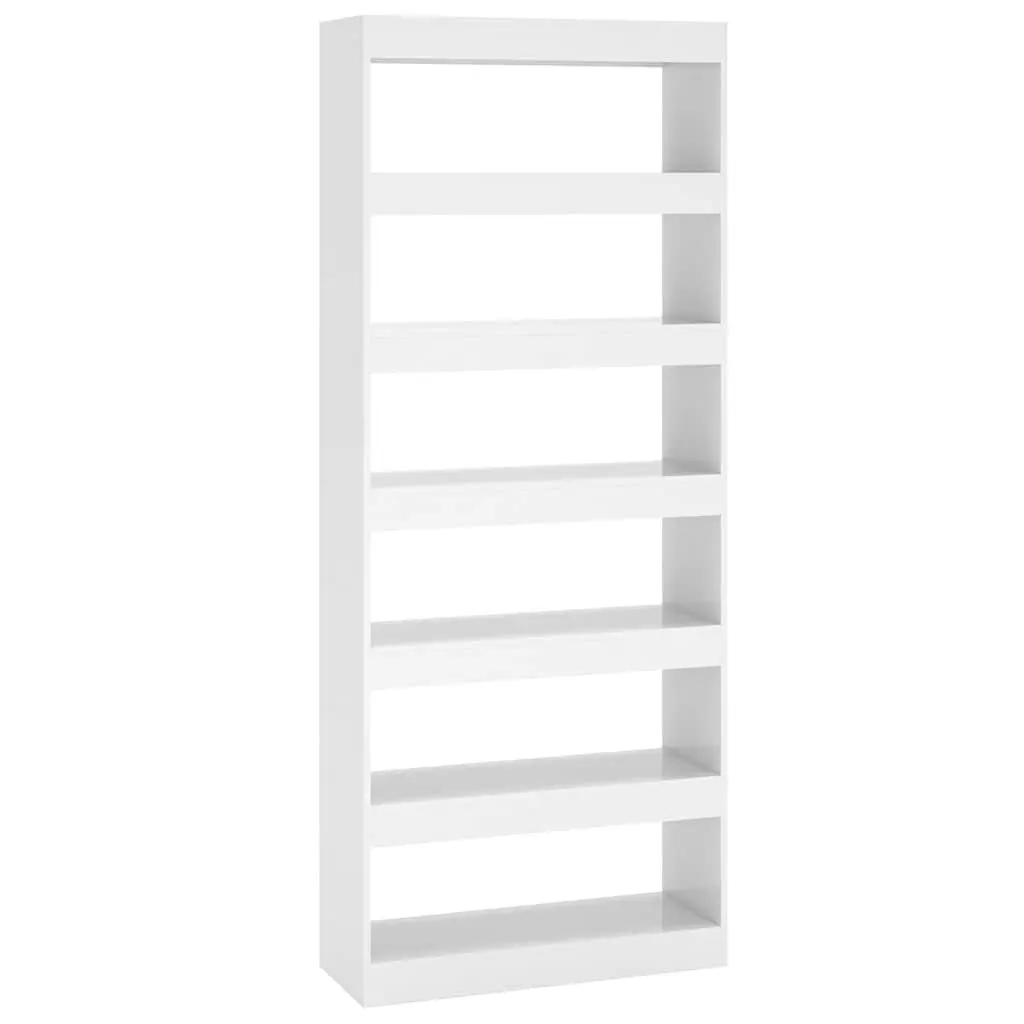 Book Cabinet Room Divider High Gloss White 80x30x198 cm