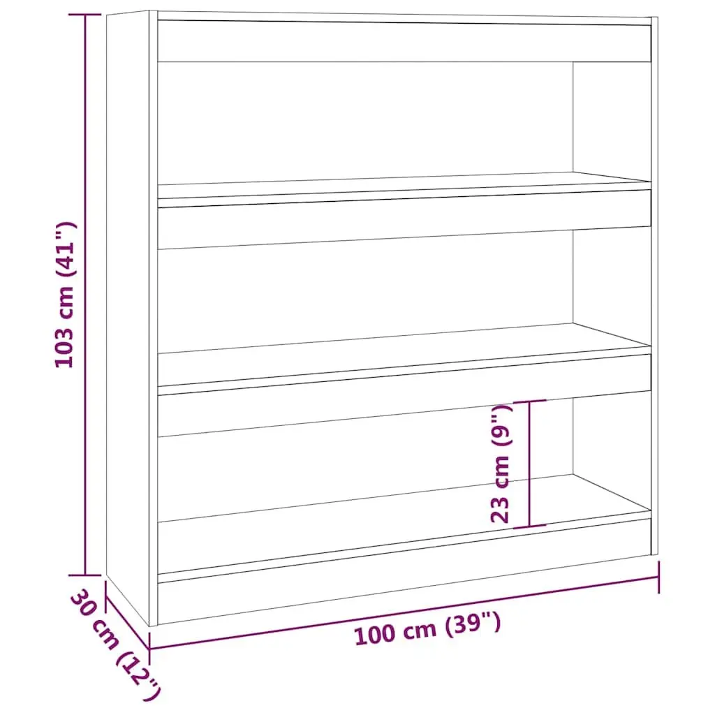 Book Cabinet Room Divider Grey 100W x 30D x 103H cm