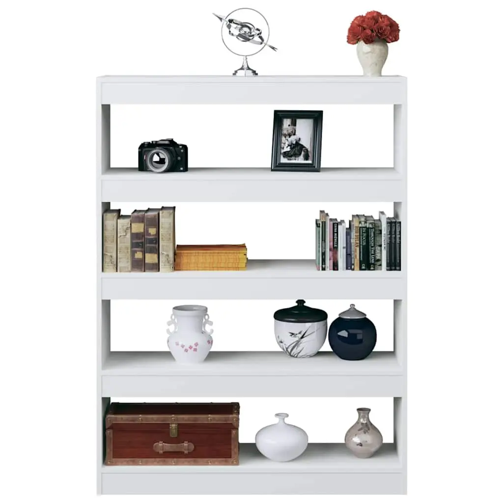 White Book Cabinet Room Divider Shelving Unit 100W x 30D x 135H cm