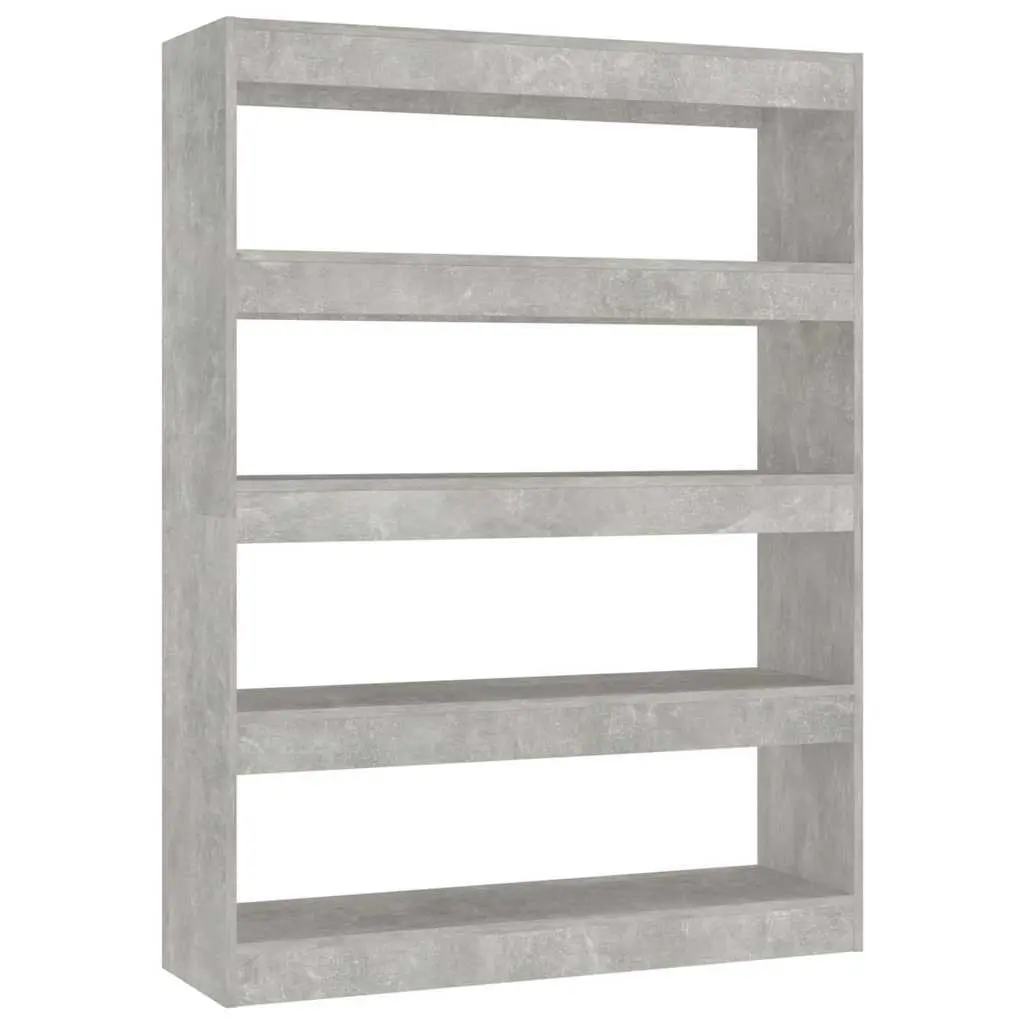Book Cabinet Room Divider Grey Shelving Unit 100W x 30D x 135H cm