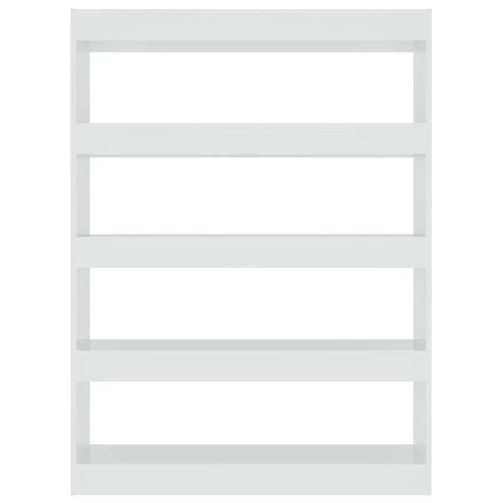 High Gloss White Book Cabinet Room Divider Shelving Unit 100W x 30D x 135H cm