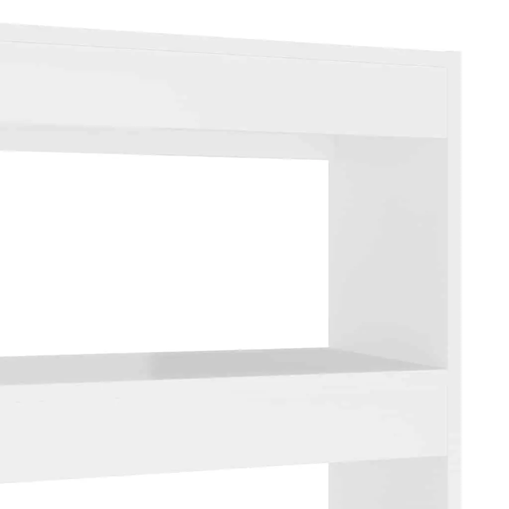 High Gloss White Book Cabinet Room Divider Shelving Unit 100W x 30D x 135H cm