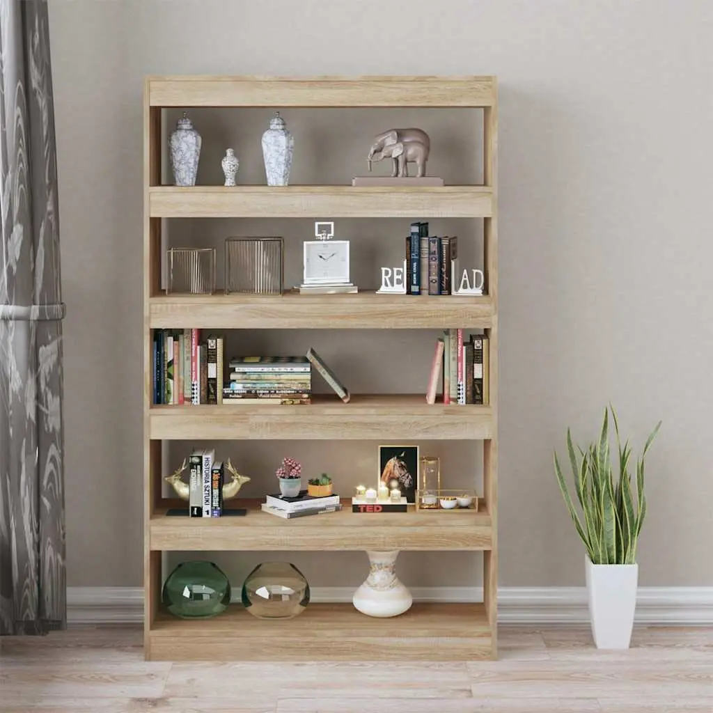 Book Cabinet Room Divider Shelving Unit Bookshelf Storage Organiser Brown Wooden