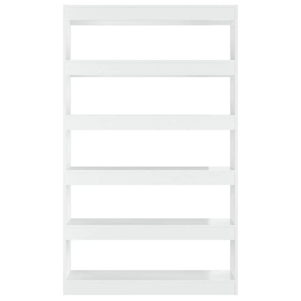 Wooden Book Cabinet High Gloss White Room Divider 100 x 30 x 166 cm