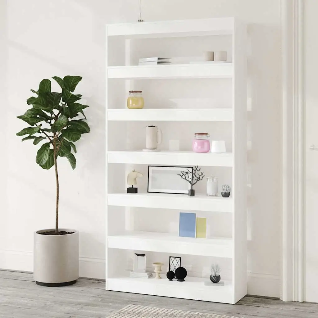 Book Cabinet White Room Divider 100x30x198 cm Storage Organiser