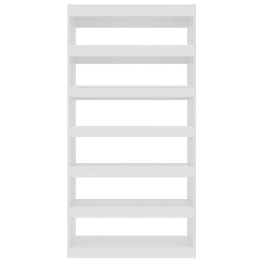 Book Cabinet Room Divider High Gloss White Tall Standing Shelving Unit