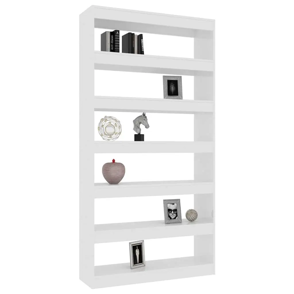 Book Cabinet Room Divider High Gloss White Tall Standing Shelving Unit