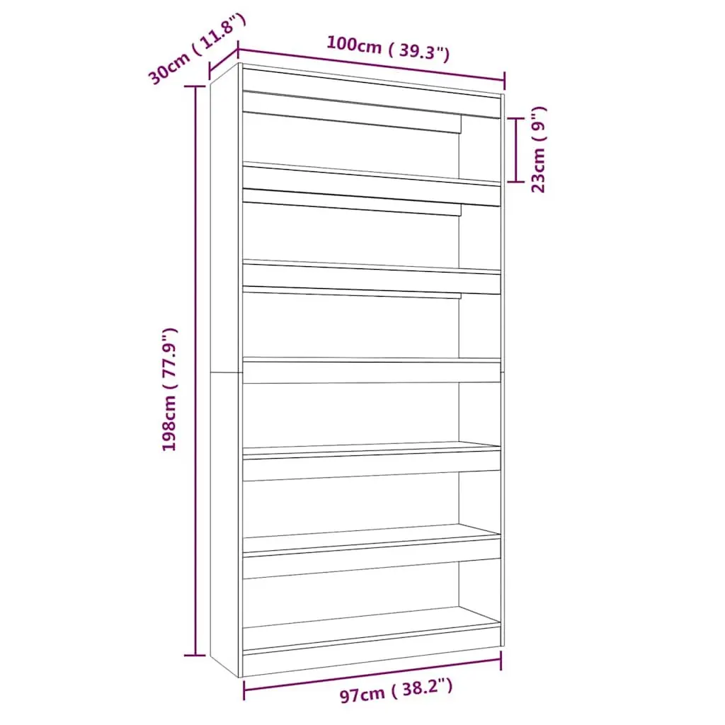 Book Cabinet Room Divider High Gloss White Tall Standing Shelving Unit