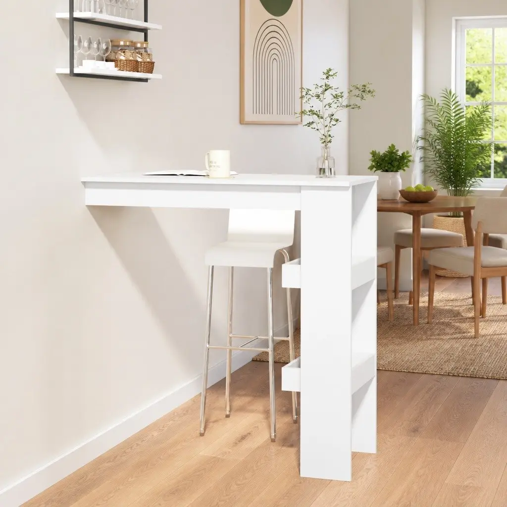 Wall Bar Table White Engineered Wood 102 x 45 x 103.5 cm