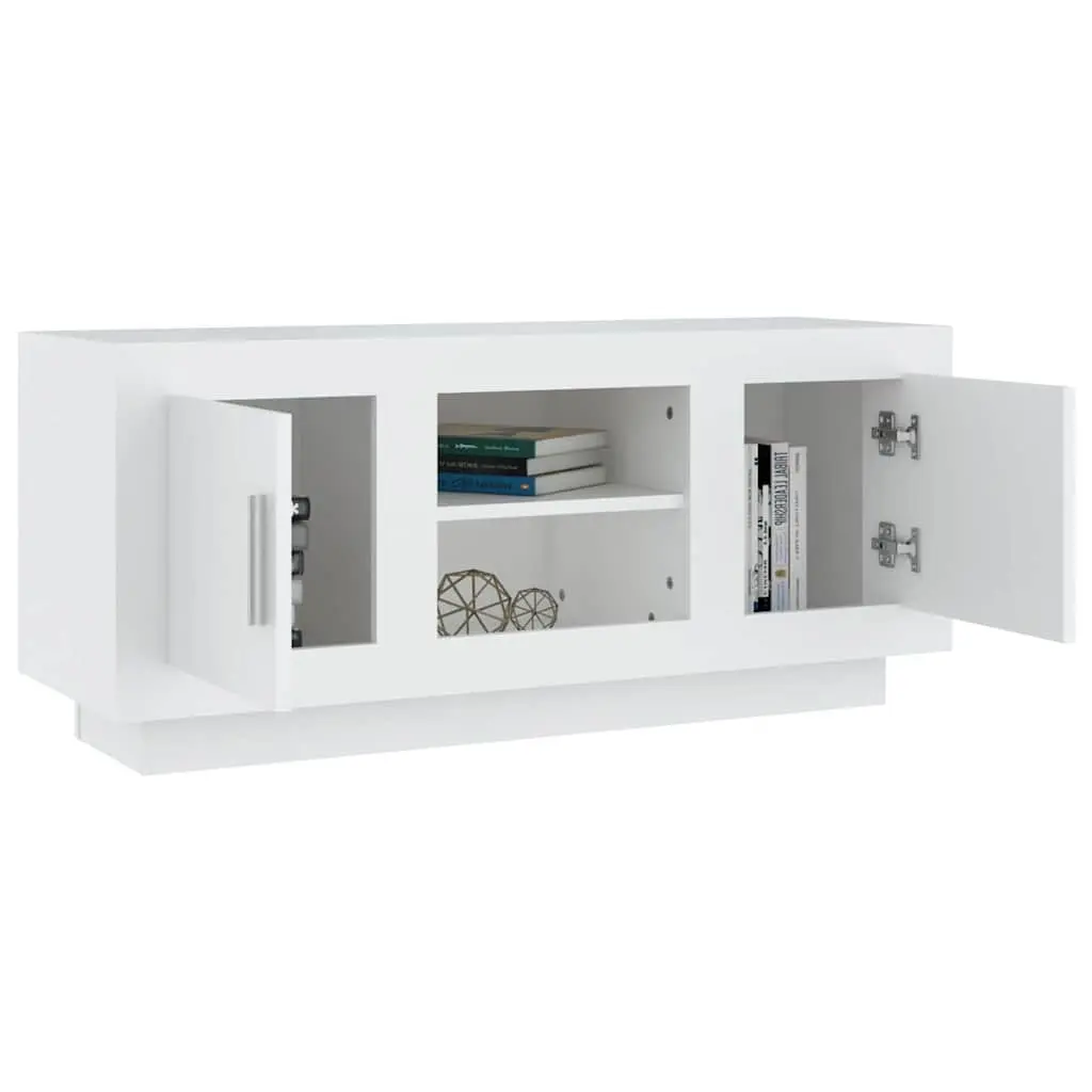 TV Cabinet White Engineered Wood 102x35x45 cm