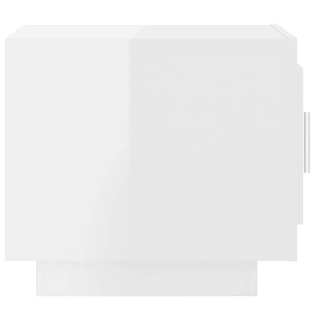 Coffee Table High Gloss White Storage with Door Accent Furniture Living Room