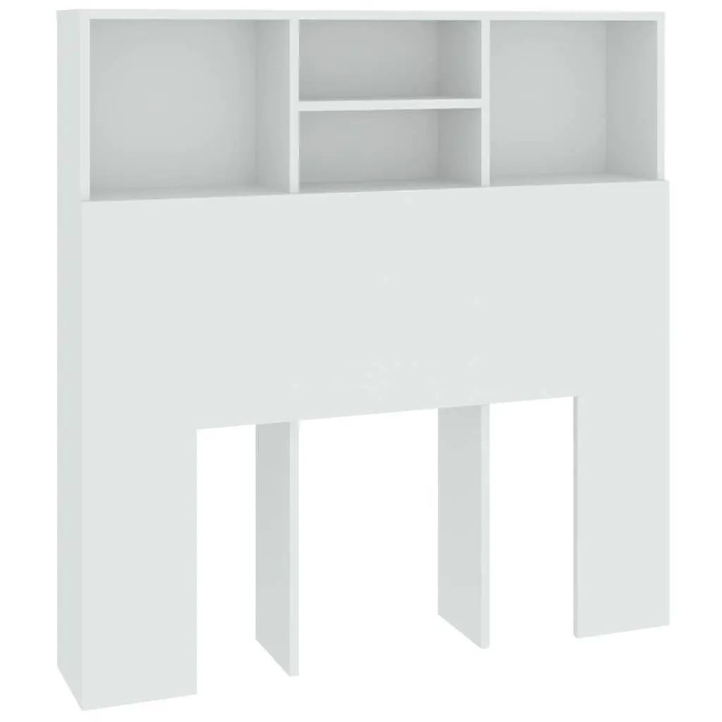 Headboard Cabinet White Wall-mounted 100cm Bedroom Storage Bookcase Compartments