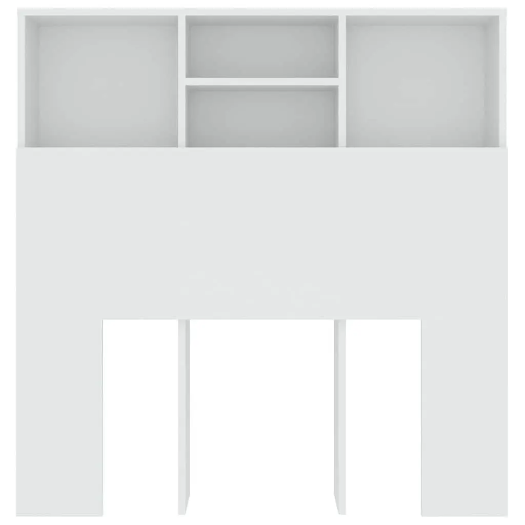 Headboard Cabinet White Wall-mounted 100cm Bedroom Storage Bookcase Compartments