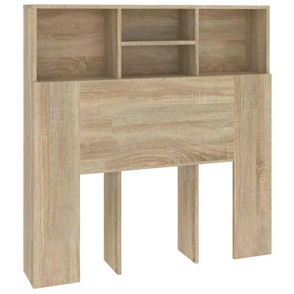 Headboard Cabinet Brown 100cm Engineered Wood Storage Furniture Wall Mount