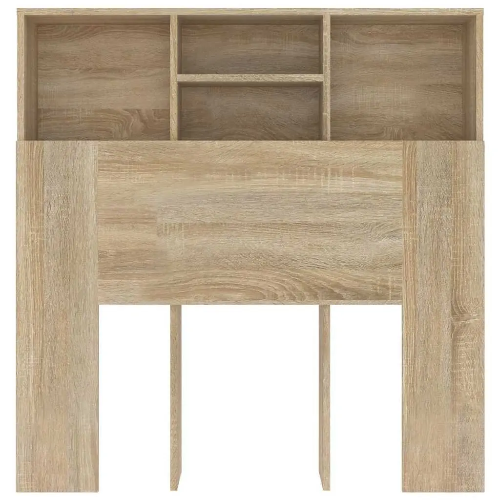 Headboard Cabinet Brown 100cm Engineered Wood Storage Furniture Wall Mount