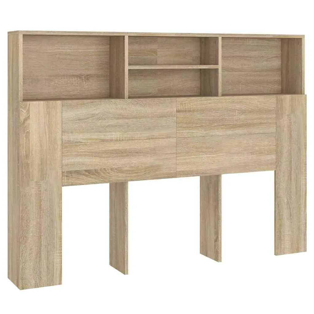 Headboard Cabinet Brown Wall-Mounted Bedroom Storage Organiser