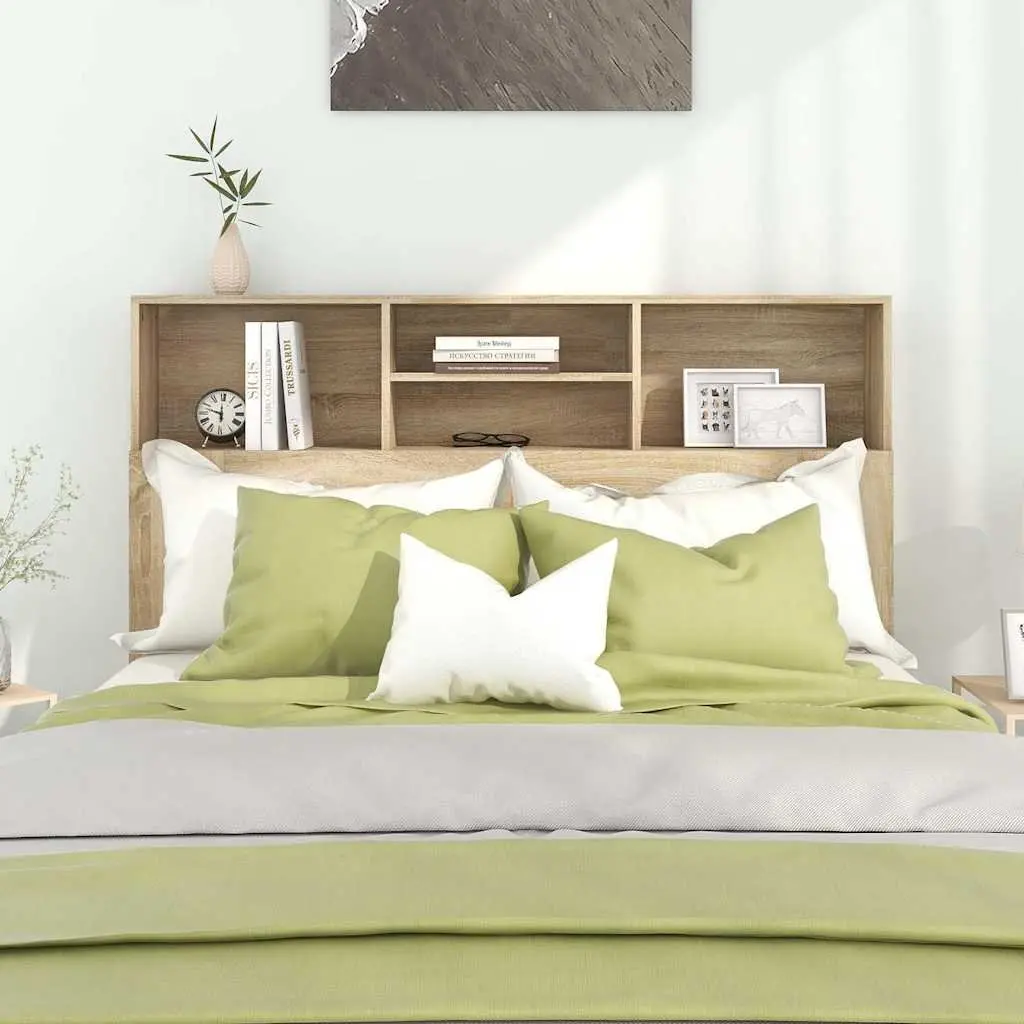 Headboard Cabinet Brown Wall-Mounted Bedroom Storage Organiser