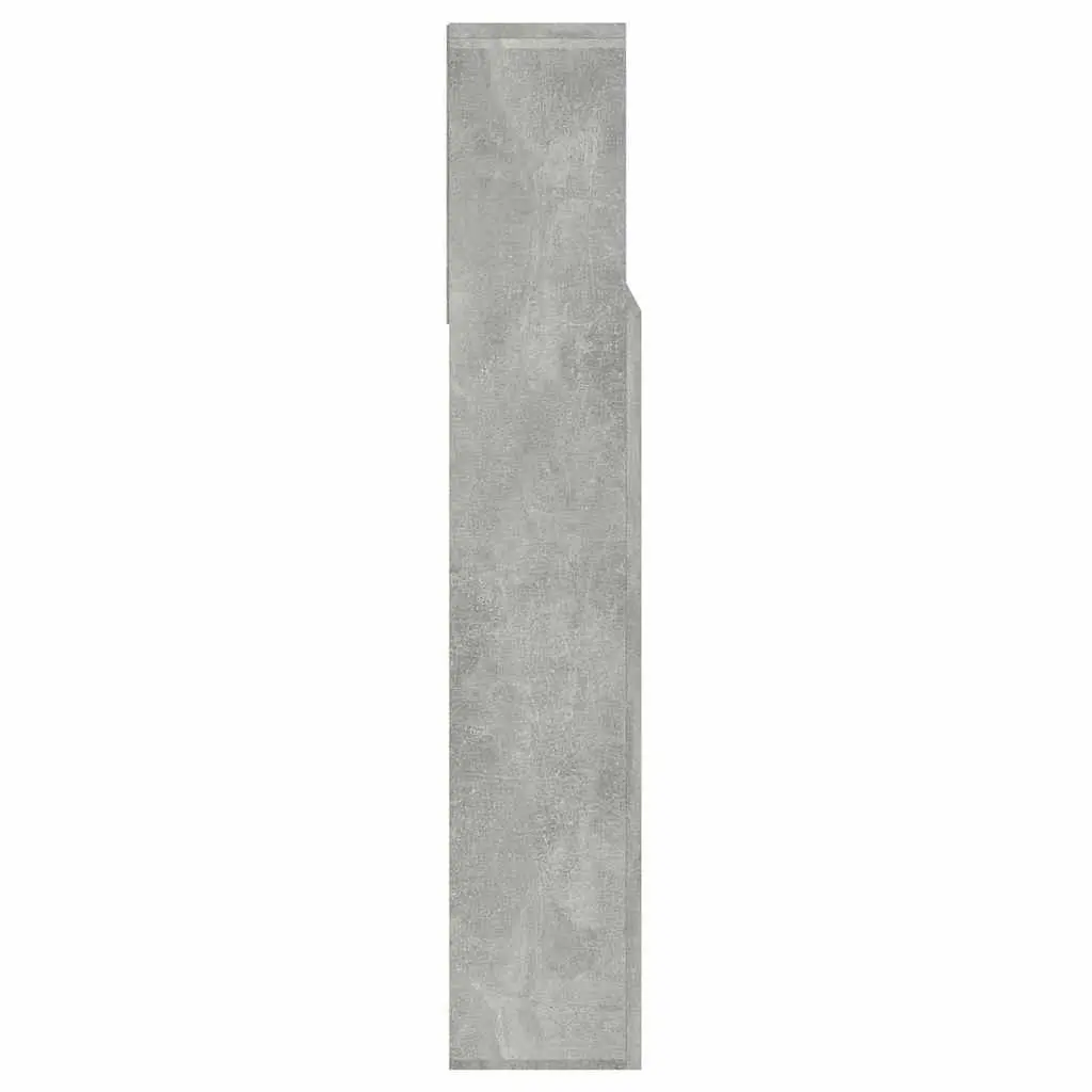 Grey Wall-Mounted Headboard Storage Cabinet 140cm with Compartment for Books and Decor