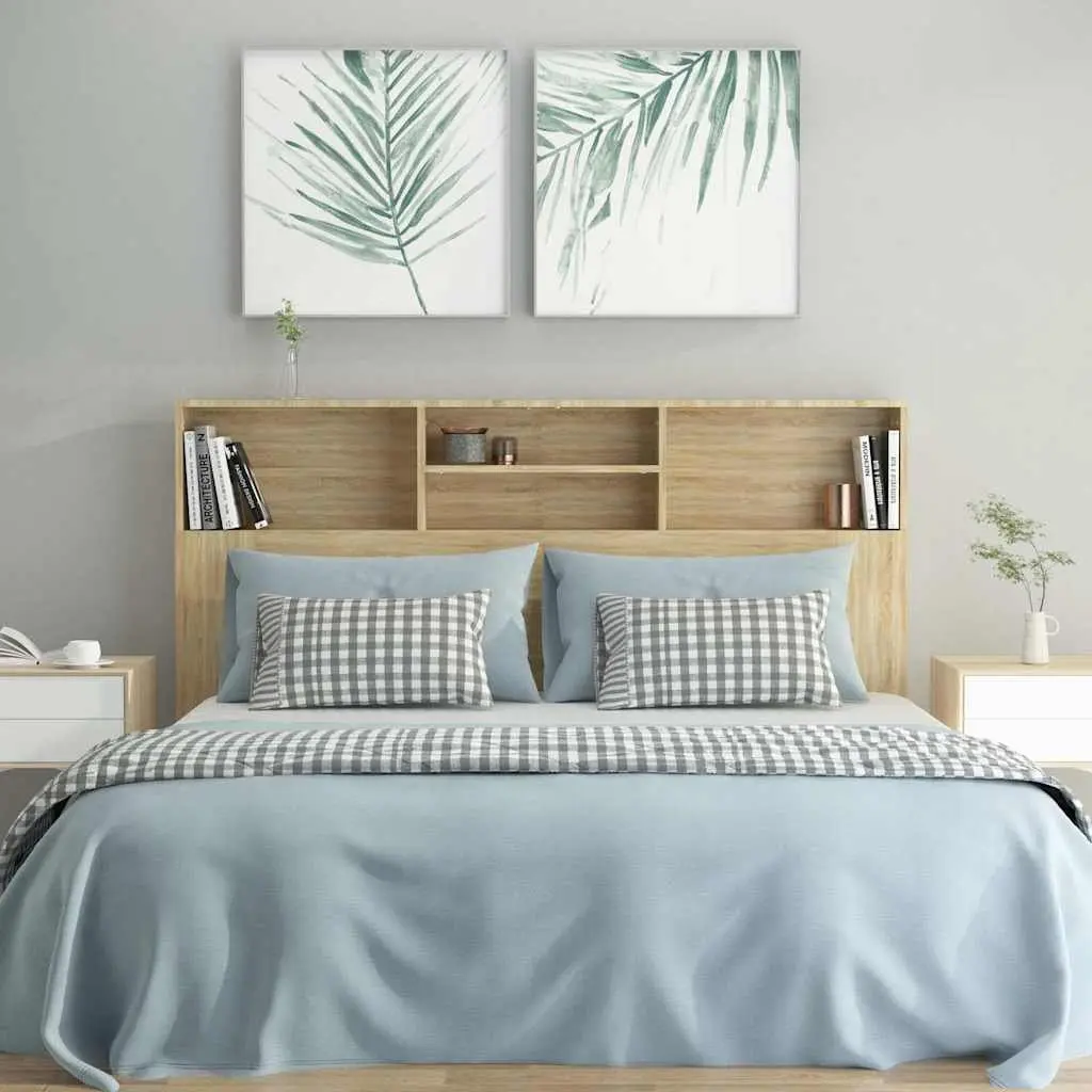 Headboard Cabinet Brown 160cm Bed Storage