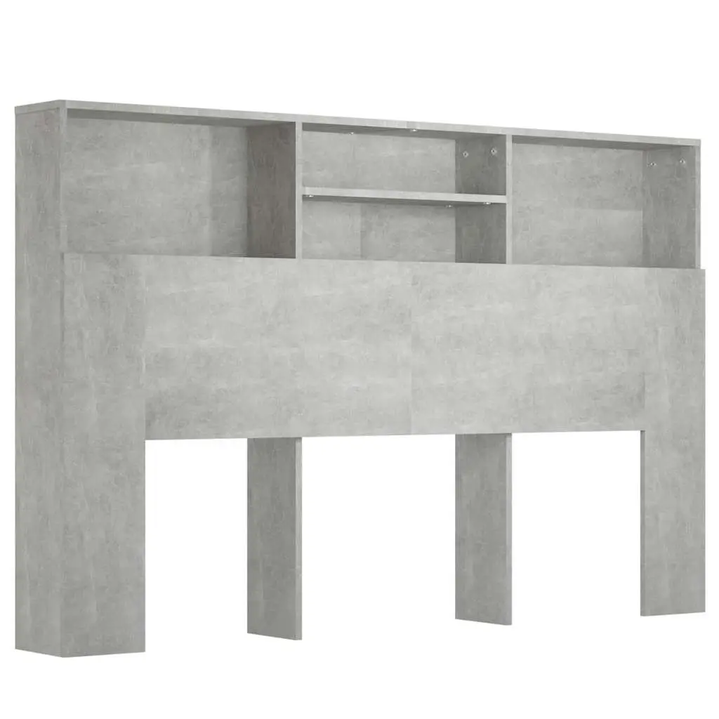 Headboard Cabinet Grey Wall-Mounted Bedroom Storage Bookcase 160 x 19 x 103.5 cm