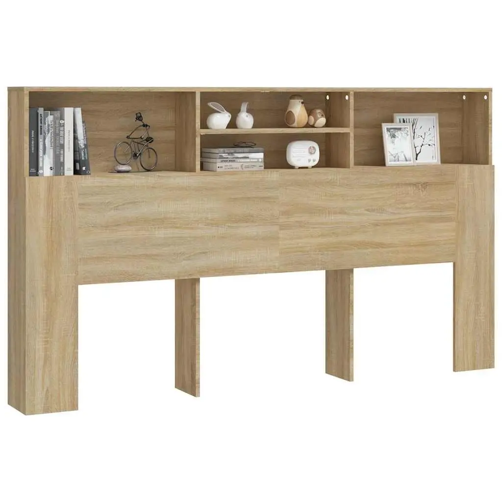 Headboard Cabinet Brown 180cm Bedroom Storage Nightstand Furniture