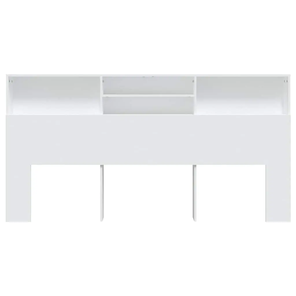 Headboard Cabinet Wall-Mounted White 200 cm Storage Furniture